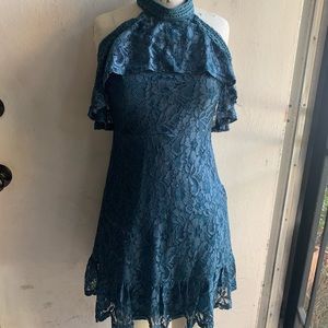 Turquoise lace dress